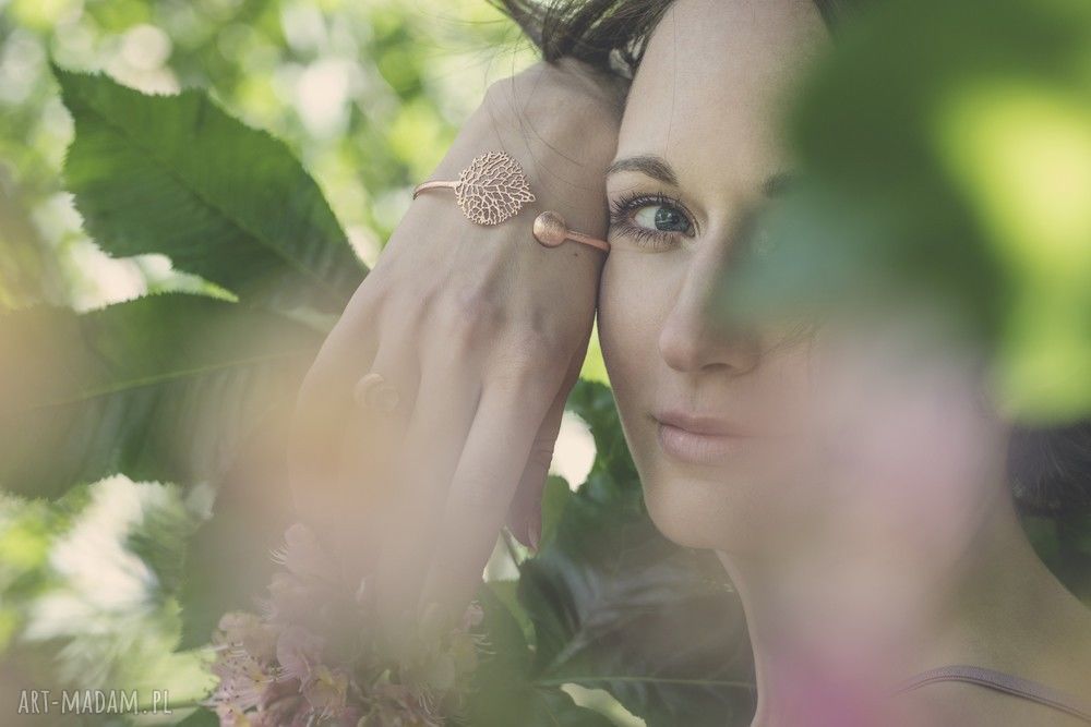 bransoletki: 925 Srebrna bransoletka LIŚĆ HandMade