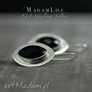 madam lili 925 srebrne kolczyki onyx