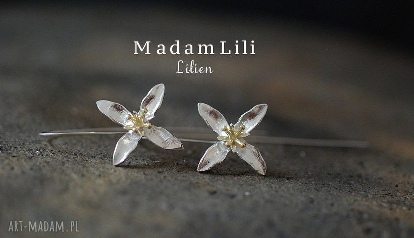 Srebrne kolczyki Lilia 925 - filigranowe kwiaty