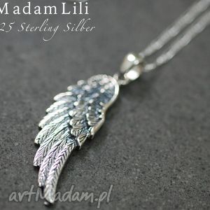 925 srebrny łańcuszek skrzydło anioła - srebrne naszyjniki