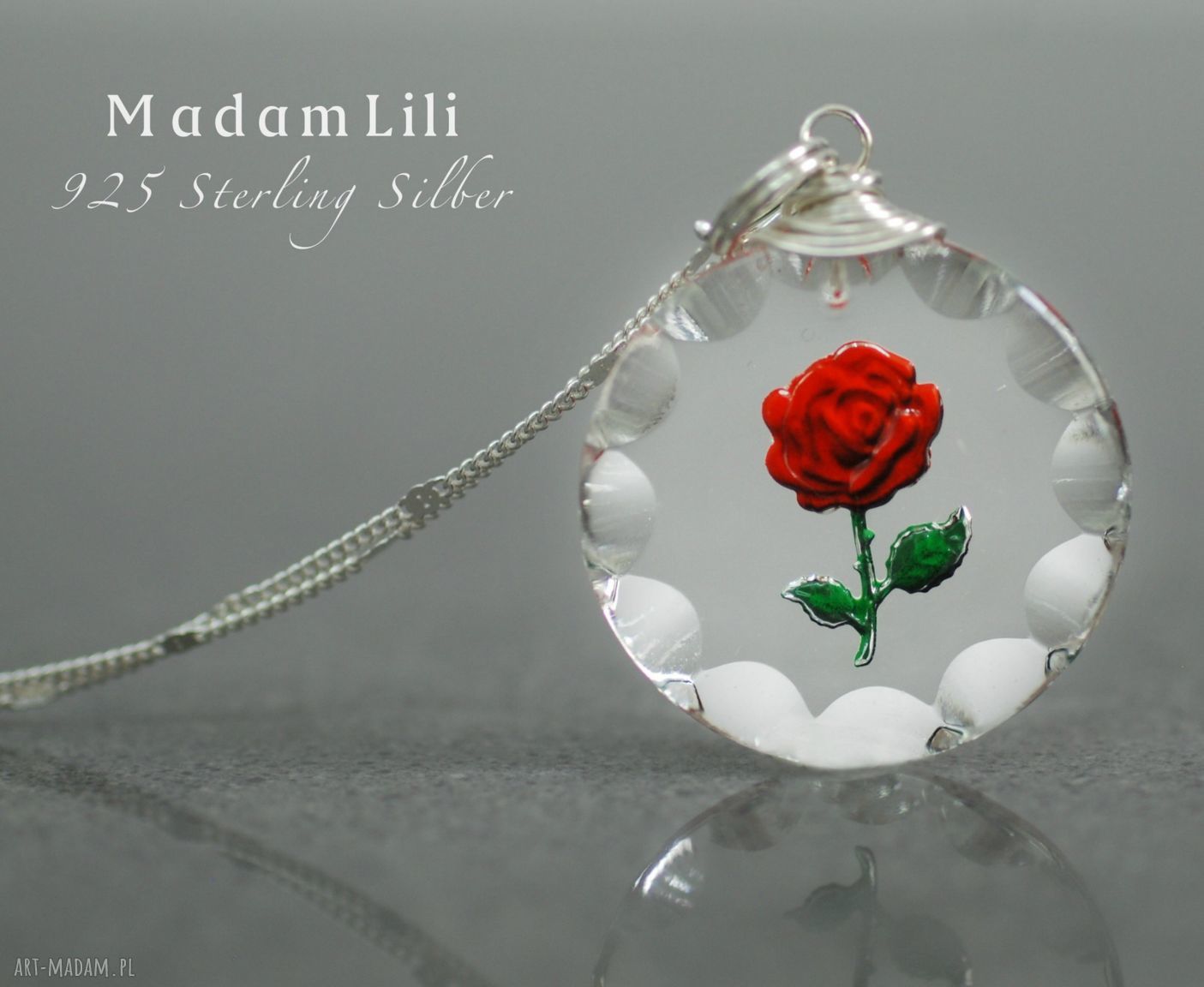 naszyjniki: 925 srebrny łańcuszek vintage RÓŻA Autorskie