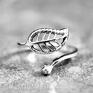 handmade pierścionki 925 srebrny pierścionek jesienny liść