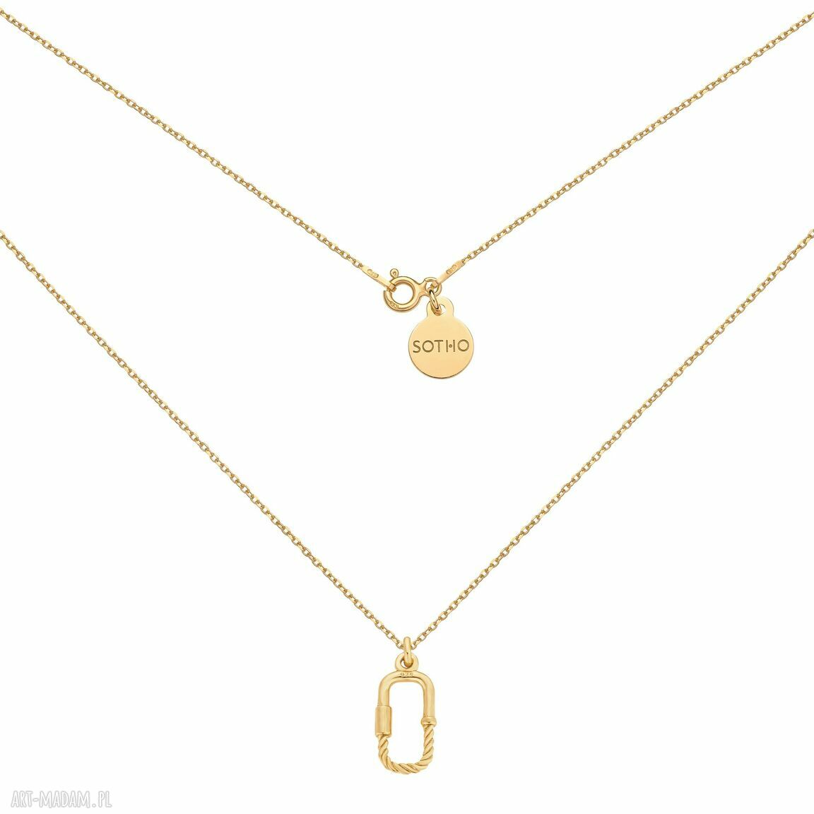 Złoty ozdobną naszyjnik zawieszka srebro 925 modny