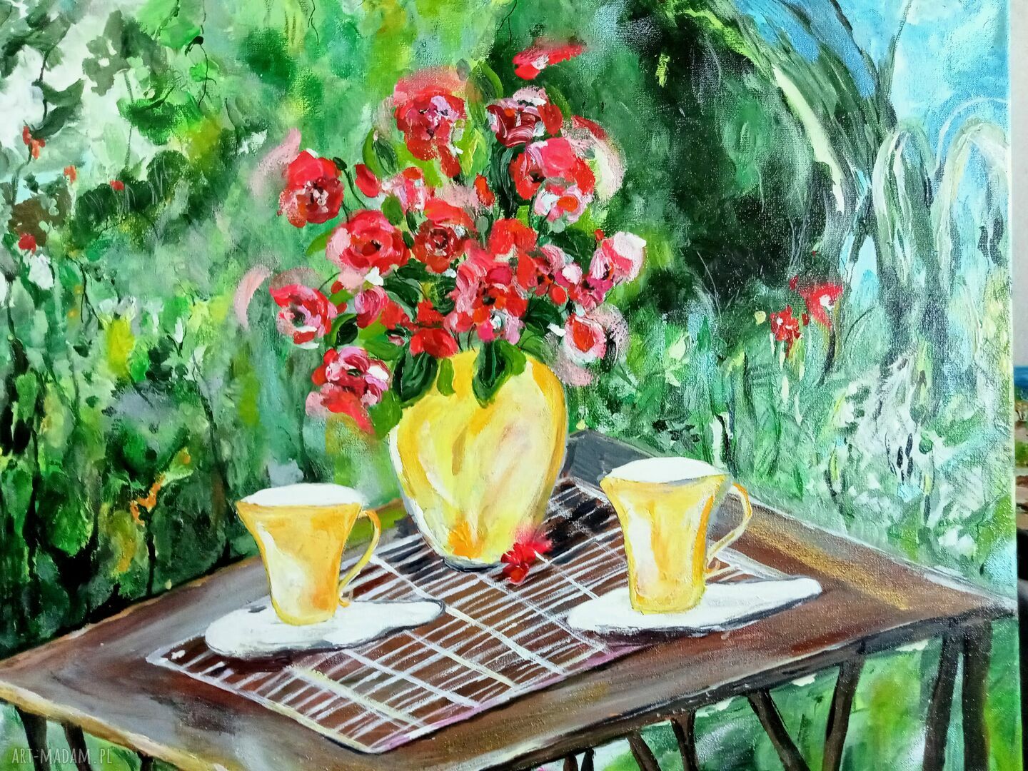Obraz akrylowy „A cup of tea” - ręcznie malowany na płótnie 50x40x2 cm