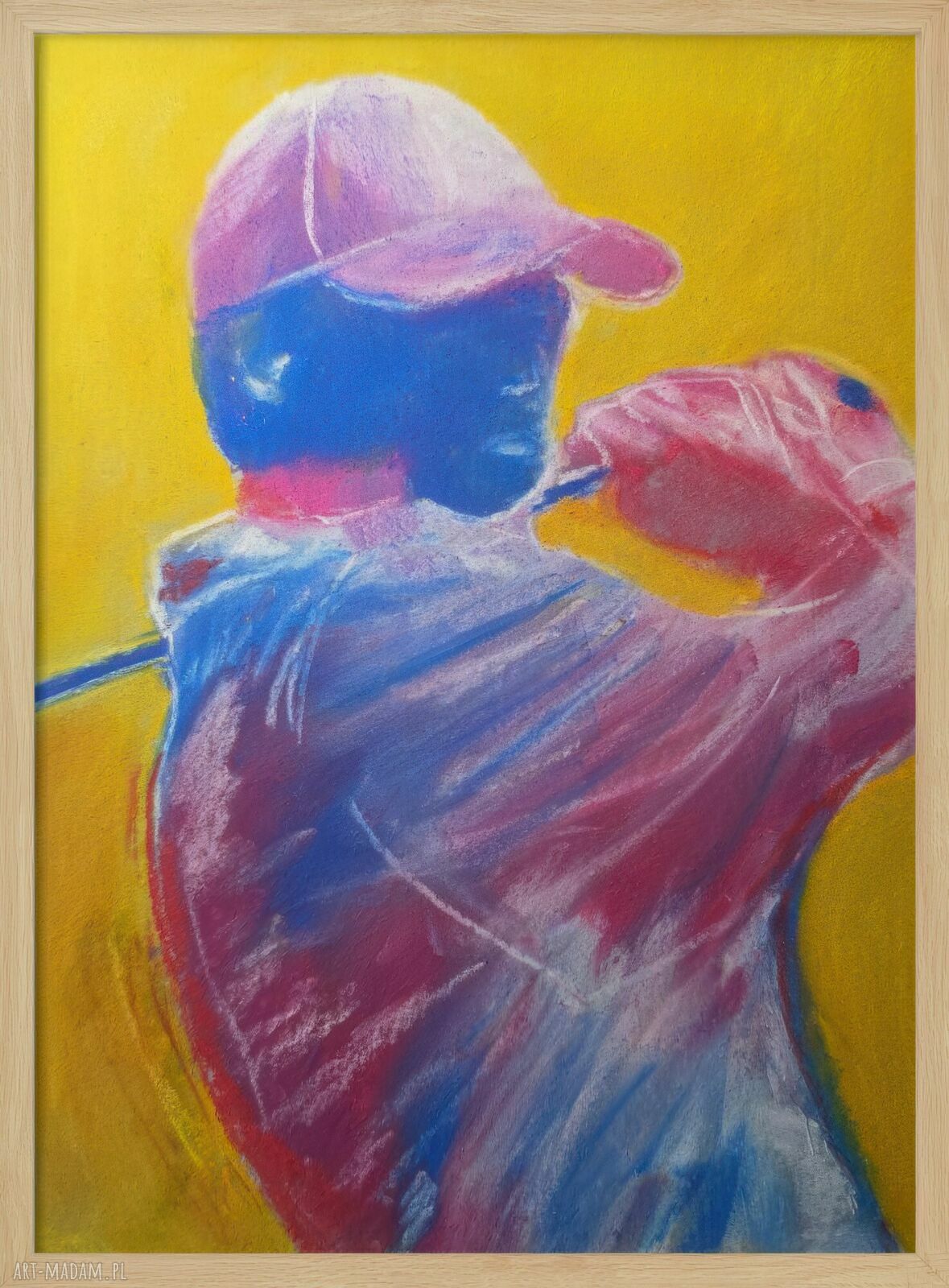 Plakat A3 Golfista - reprodukcja pasteli suchych na matowym papierze