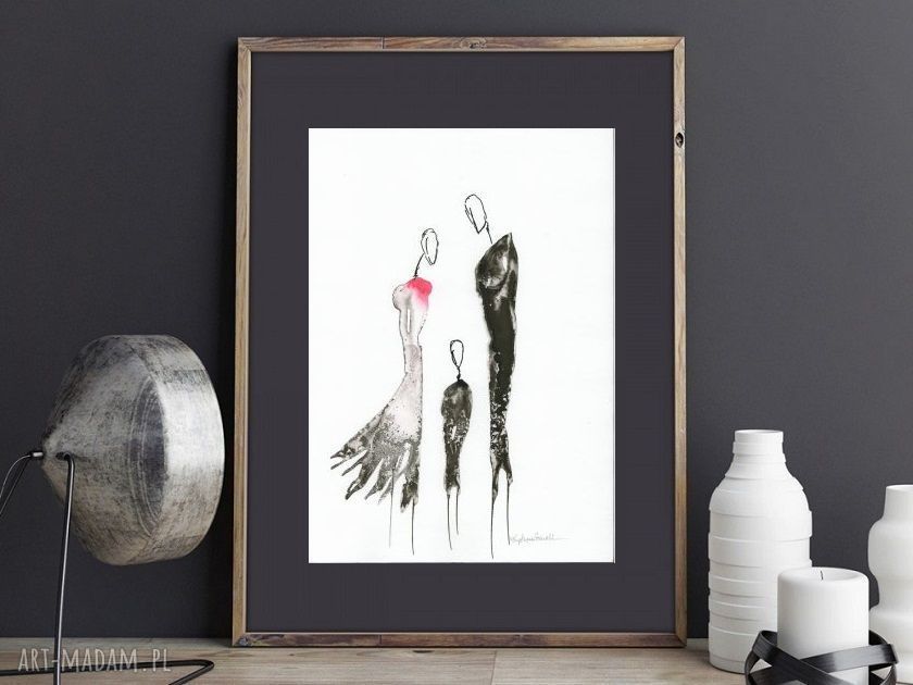 Biała grafika do salonu - elegancki plakat na prezent