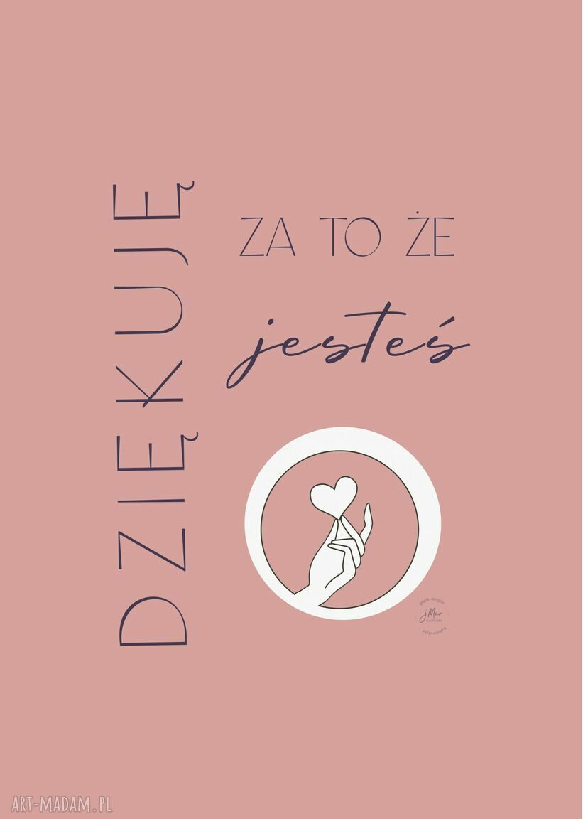 Kartka A5 „Chcę Ci podziękować” - walentynkowa pocztówka na 350g papierze z kopertą