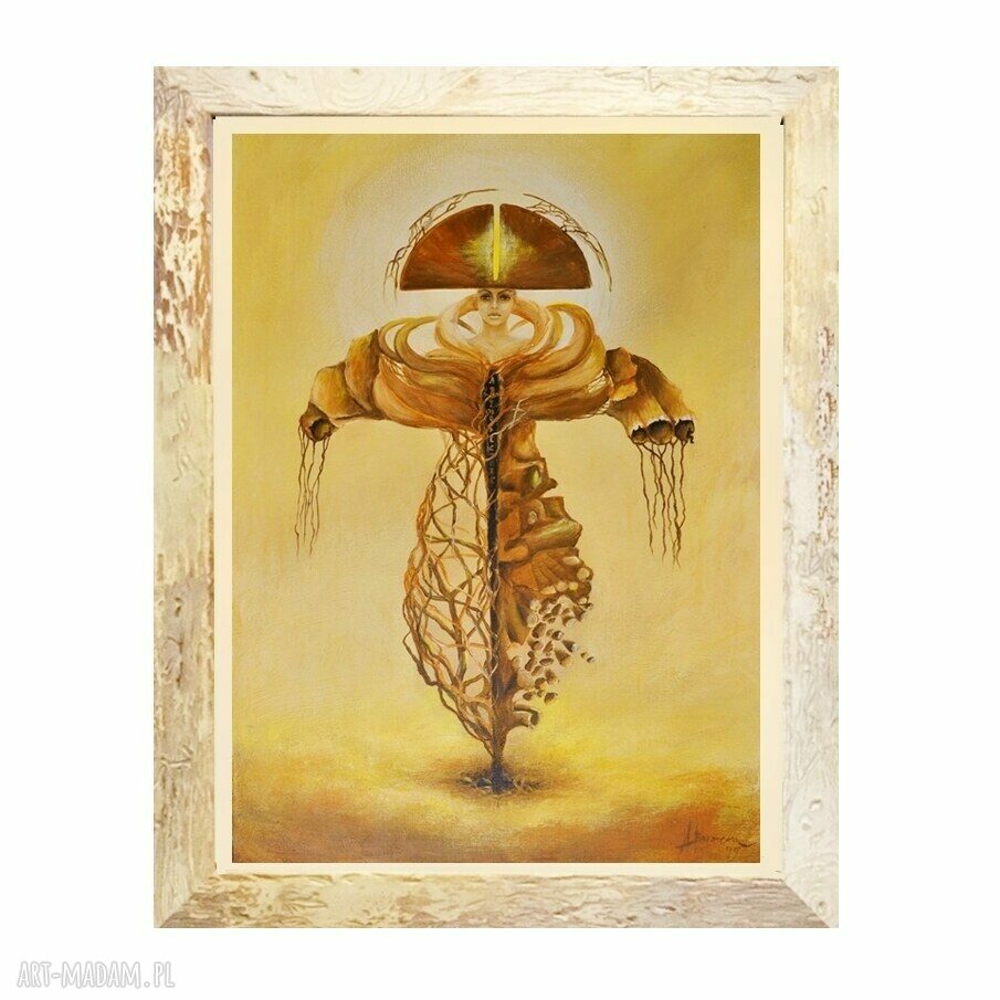 Ab imo pectore - oryginalny obraz surrealistyczny malowany akrylem na płótnie 50x70 cm