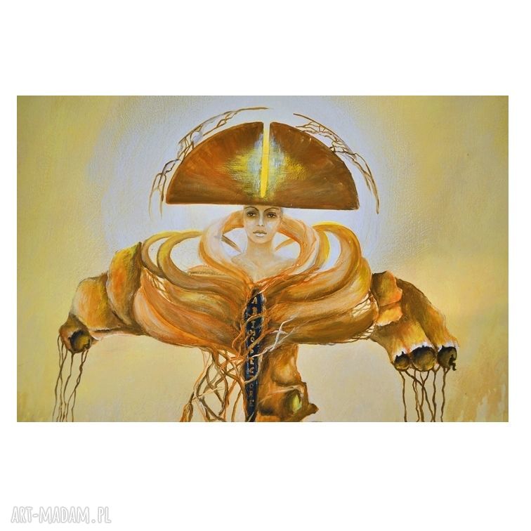 Ab imo pectore - oryginalny obraz surrealistyczny malowany akrylem na płótnie 50x70 cm