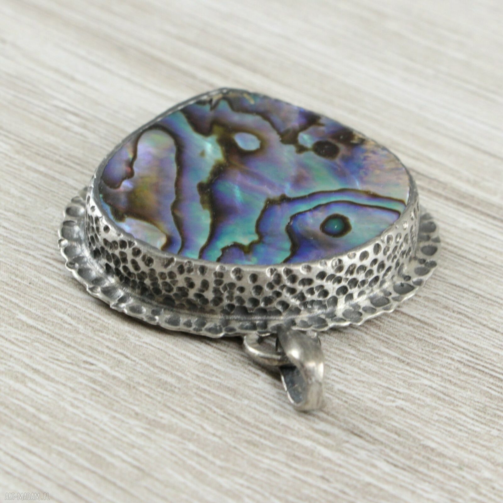 Wisior z paua abalone w srebrze 925 - 1936a