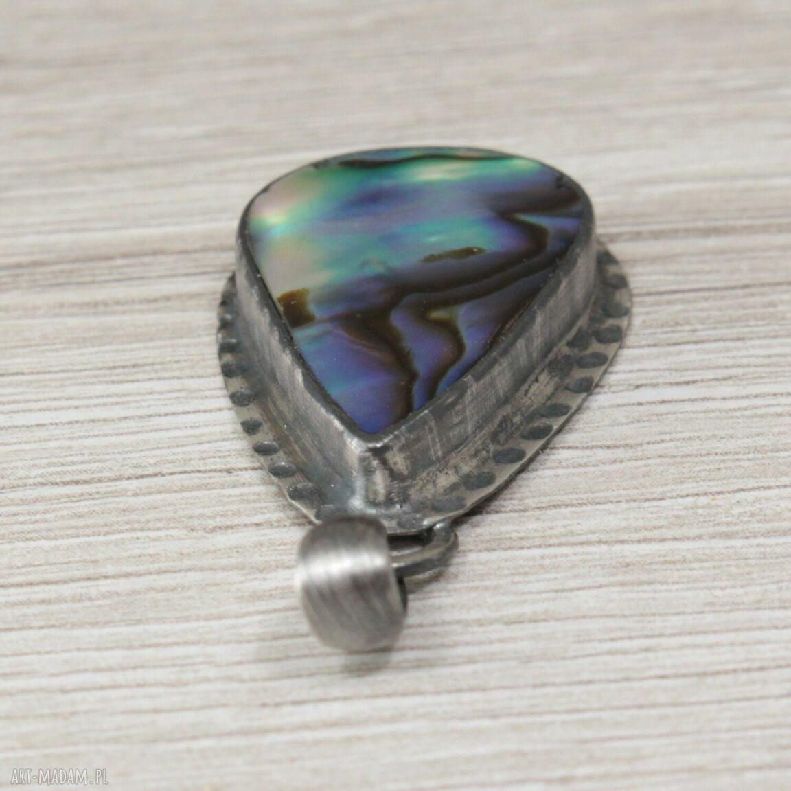 Paua abalone w srebrze 925 - wisior 1664a