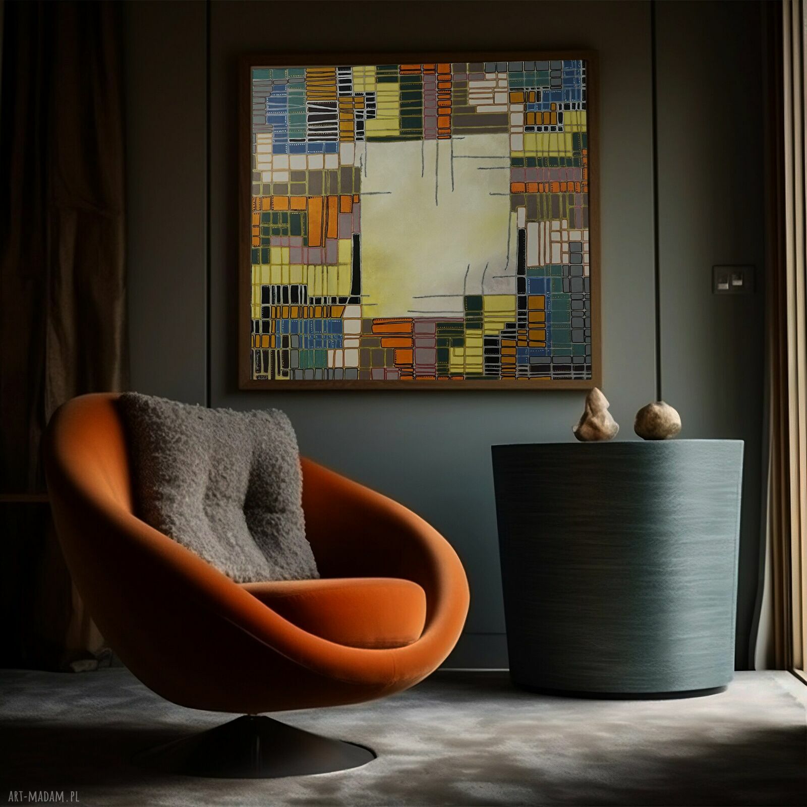 Abstra-akt 30 - abstrakcyjny akt akryl na płótnie 100 x 100 cm