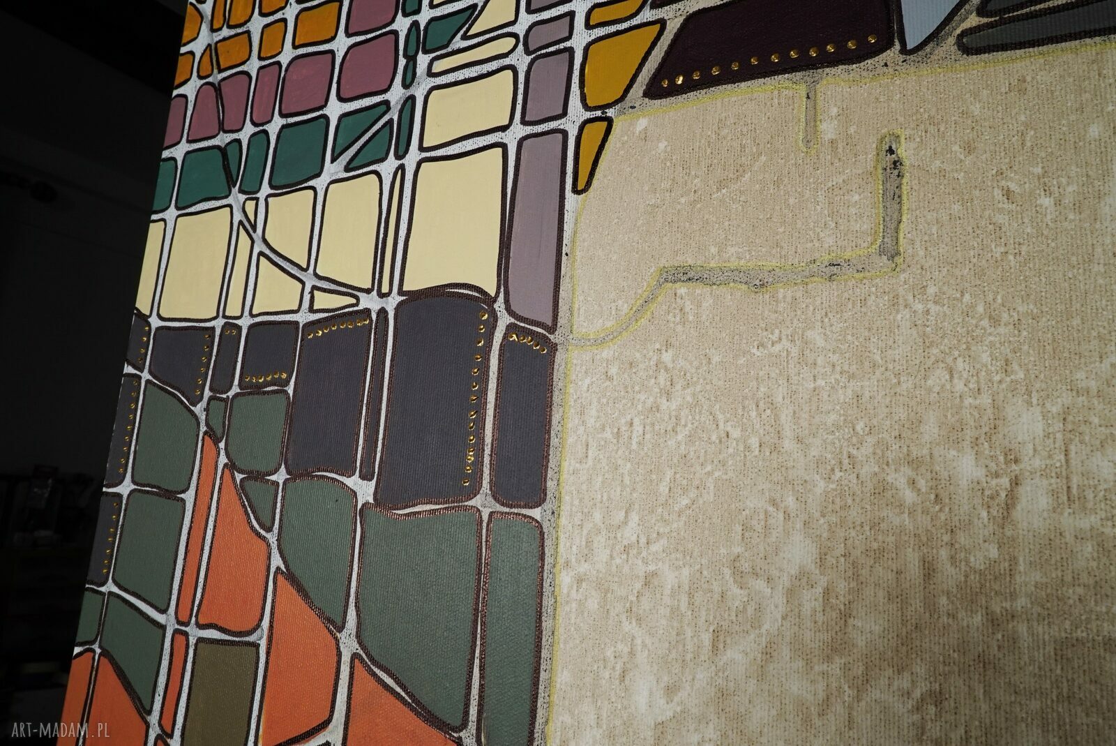 „Abstra-akt 32” - obraz abstrakcyjny akryl na płótnie 100x100 cm