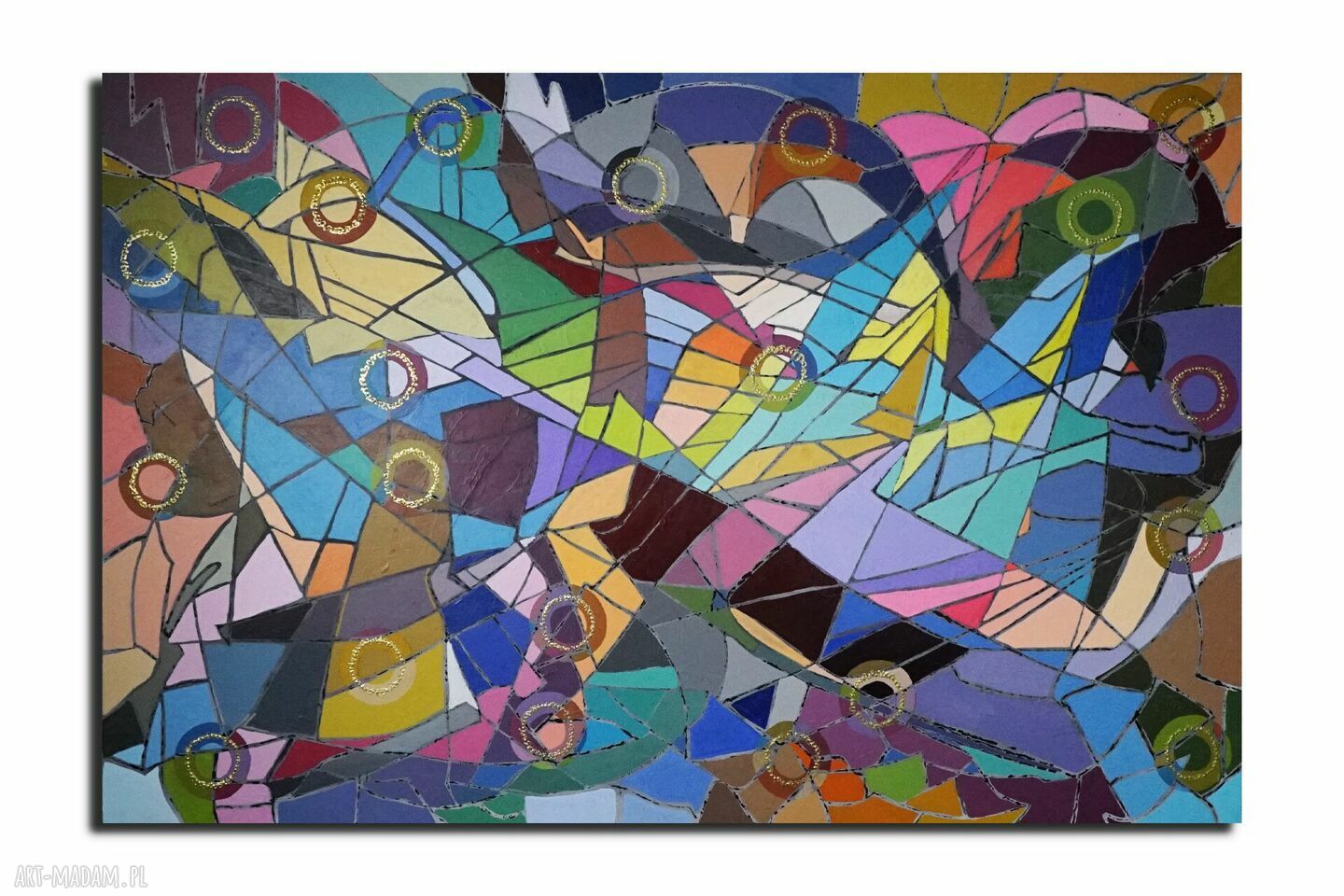 Abstra-akt 13 - obraz akrylowy 100 x 150 cm z fakturą na płótnie