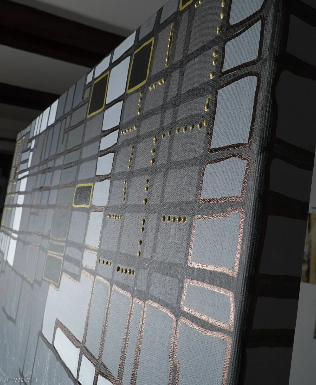 Abstra - akt 34: ręcznie malowany obraz abstrakcyjny na płótnie 3D 80 x 120 cm