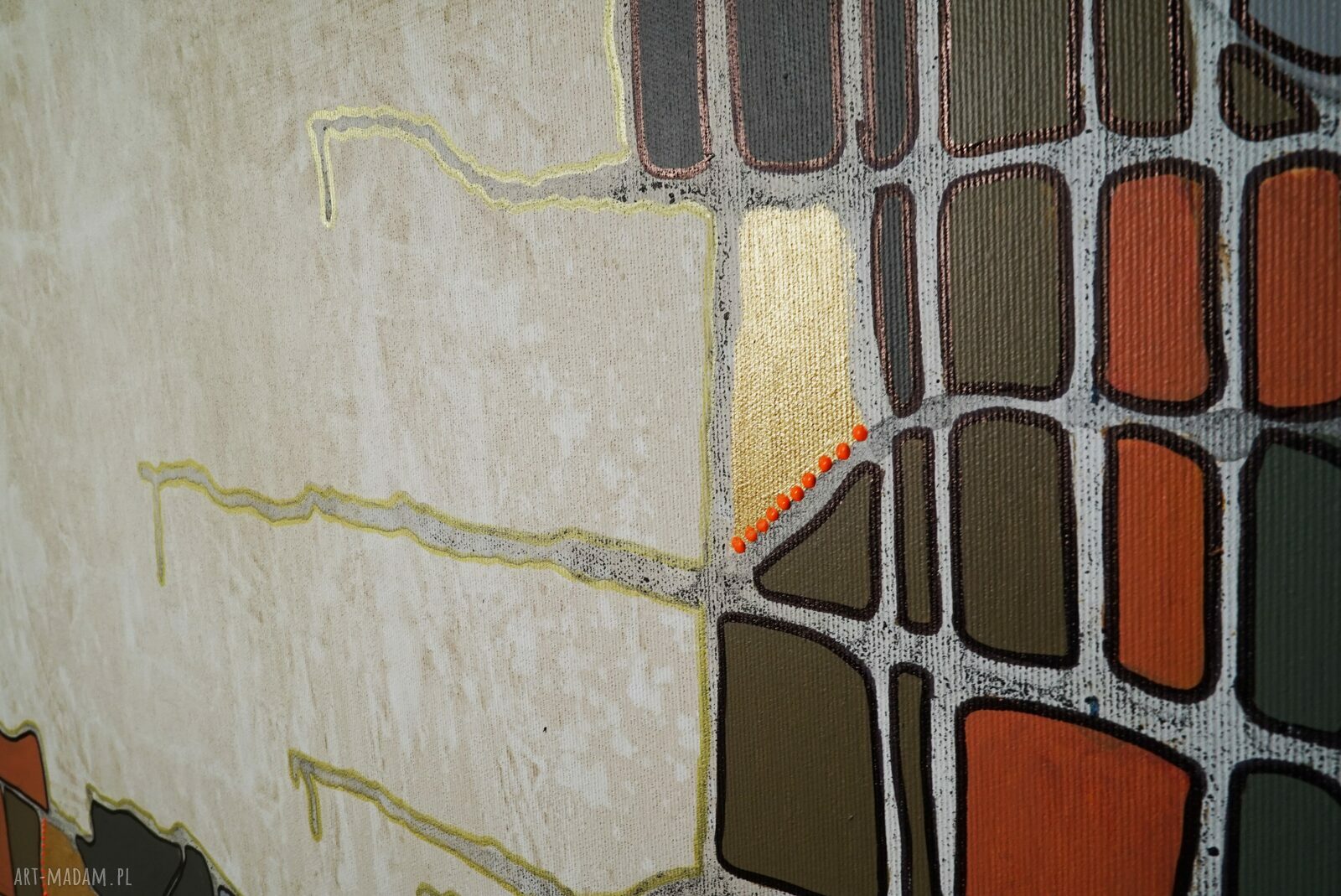 „Abstra-akt 32” - obraz abstrakcyjny akryl na płótnie 100x100 cm