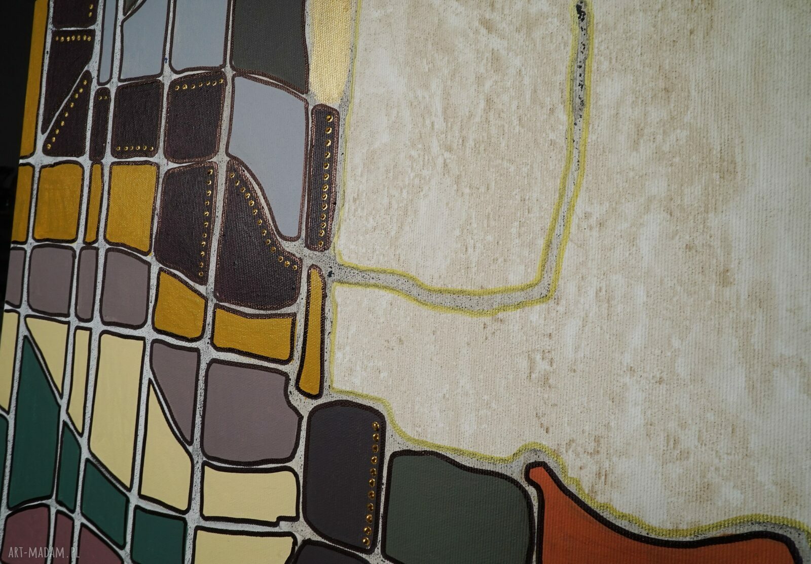 „Abstra-akt 32” - obraz abstrakcyjny akryl na płótnie 100x100 cm