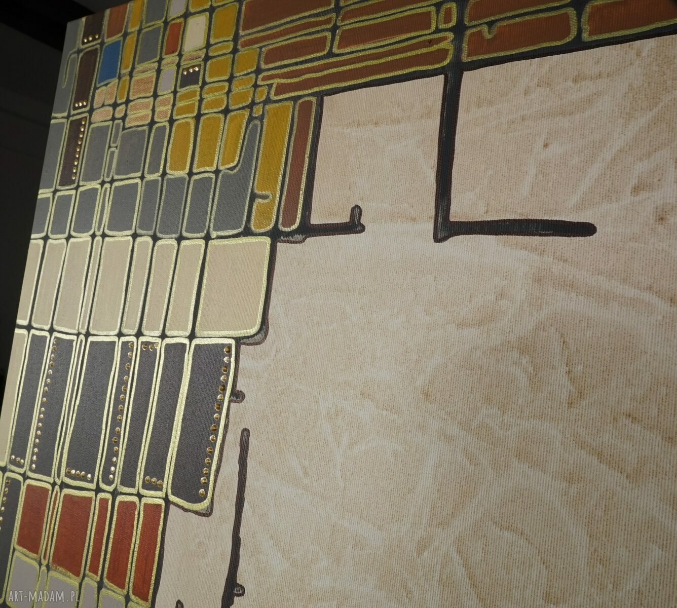Abstra-akt 35 - ręcznie malowany obraz akrylowy na płótnie 100 x 100 cm