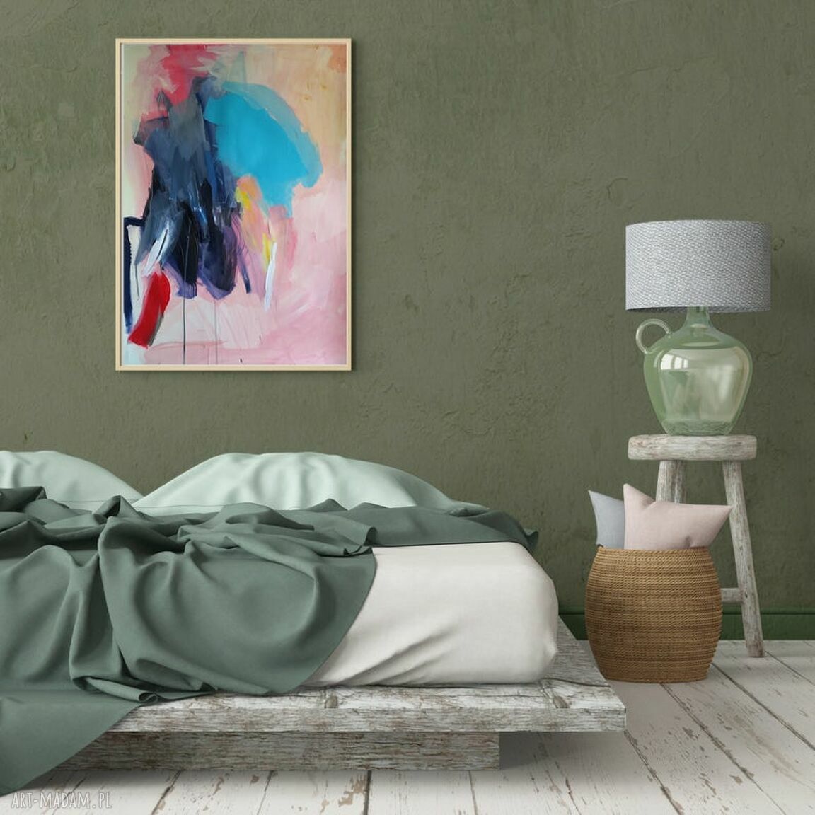 Pastelowa abstrakcja 100x70 cm w słonecznej tonacji