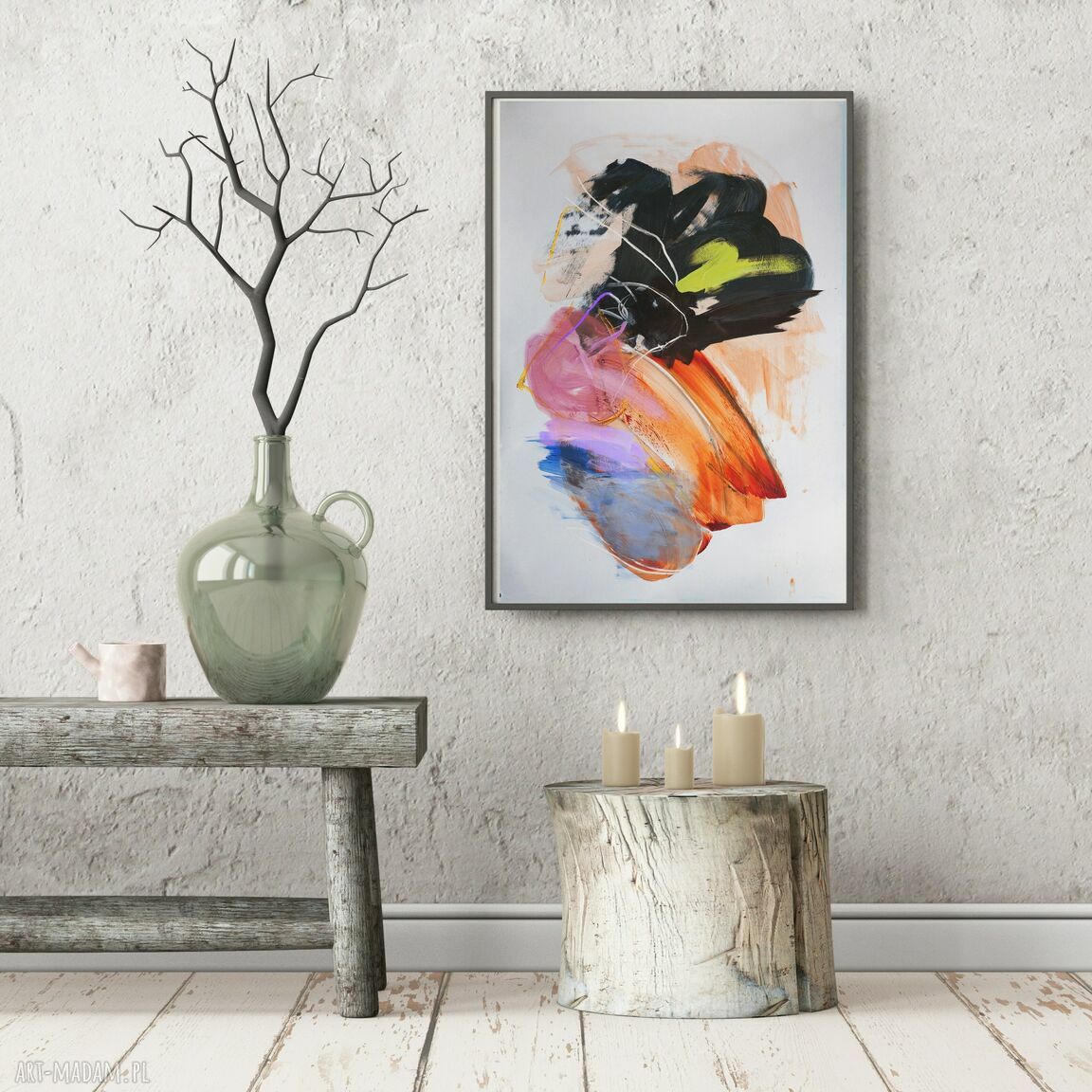 Abstrakcja 100x70 cm do salonu i sypialni - nowoczesna grafika Louka (Fine Art)