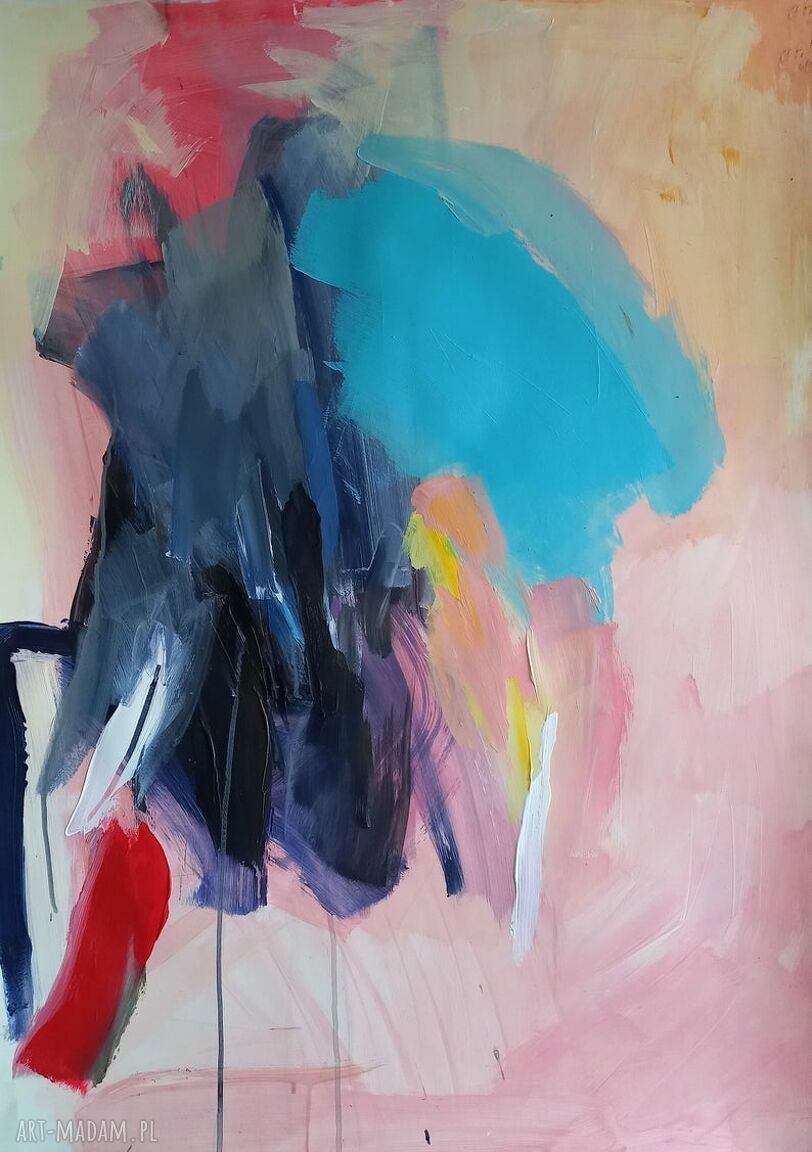 Pastelowa abstrakcja 100x70 cm w słonecznej tonacji