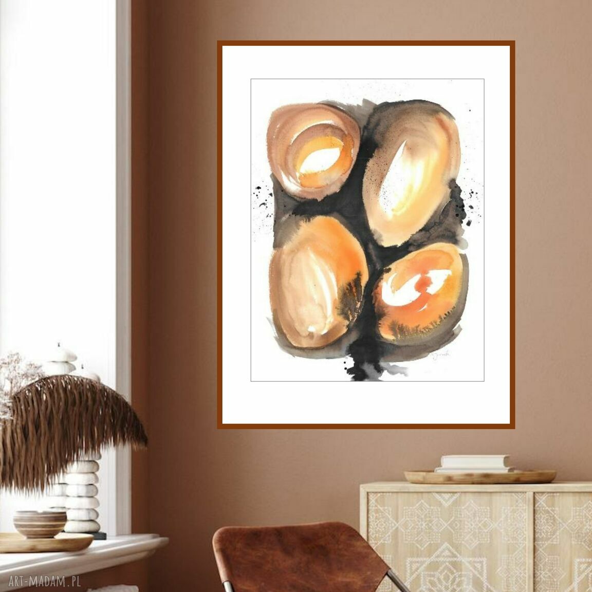 Ręcznie malowana abstrakcja akwarelowa 50x65 cm