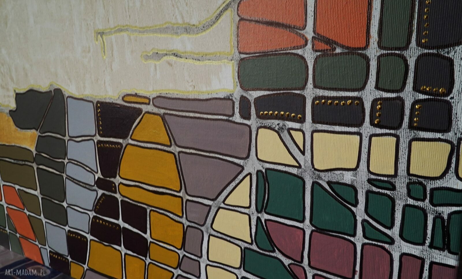 „Abstra-akt 32” - obraz abstrakcyjny akryl na płótnie 100x100 cm