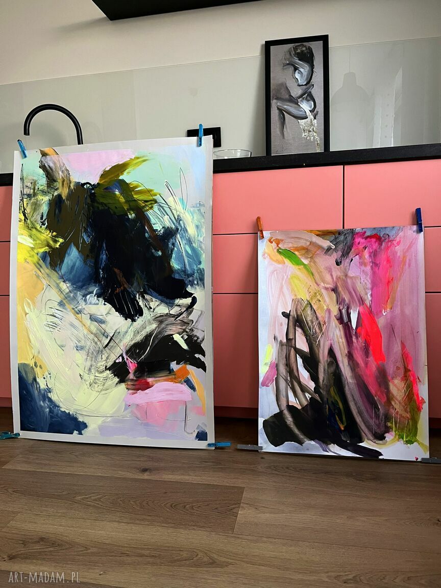 Abstrakcja Akwamaryn - 100x70 - duży obraz akrylowy do salonu i sypialni