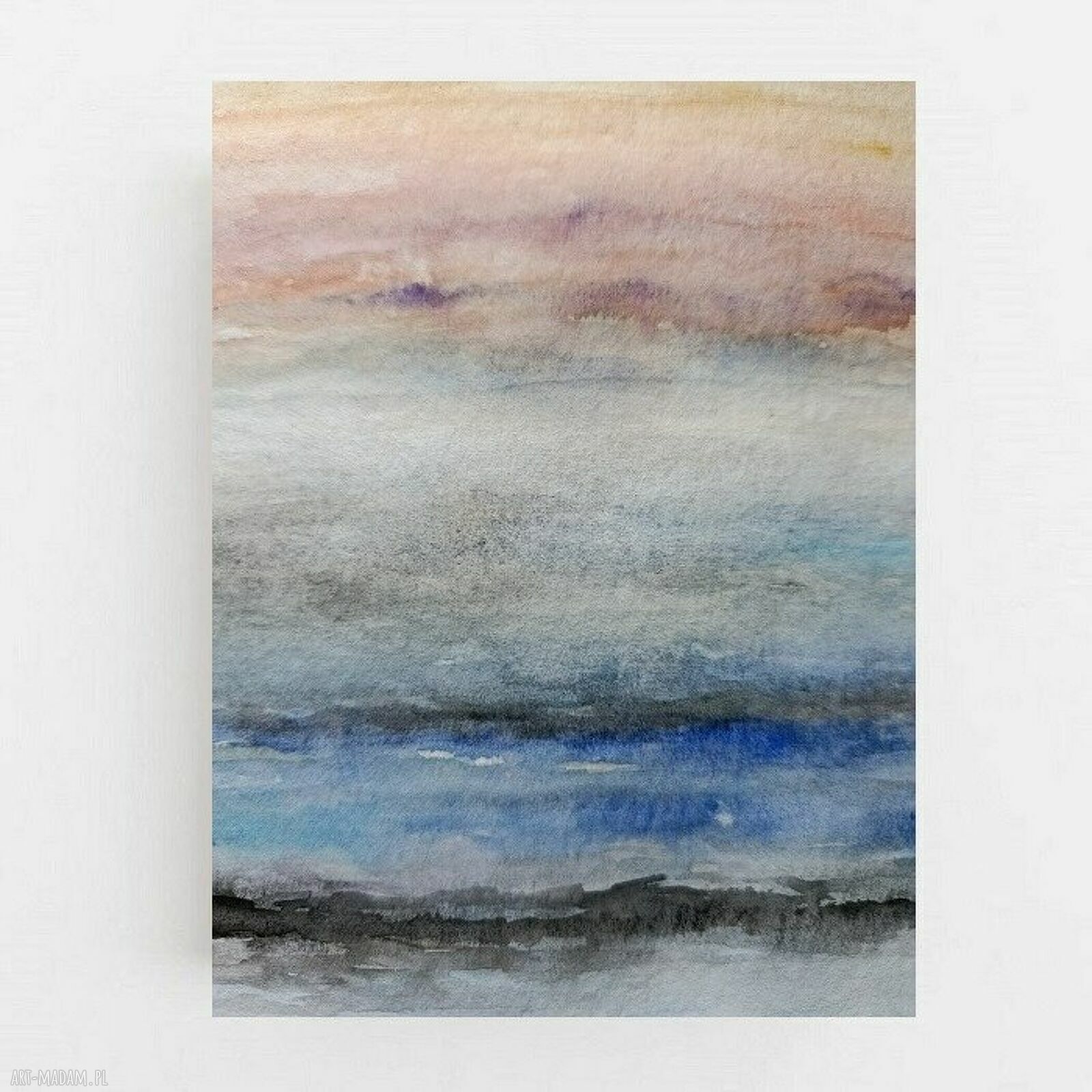 Abstrakcja w akwareli 32x24 cm - oryginalny obraz Pauliny Lebidy