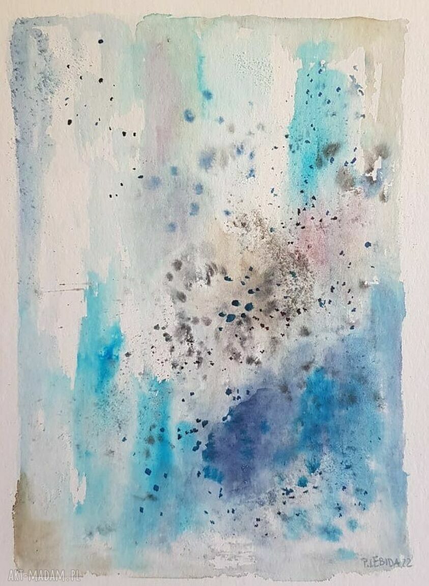 Abstrakcja 'morze' - akwarela formatu 24/32 cm
