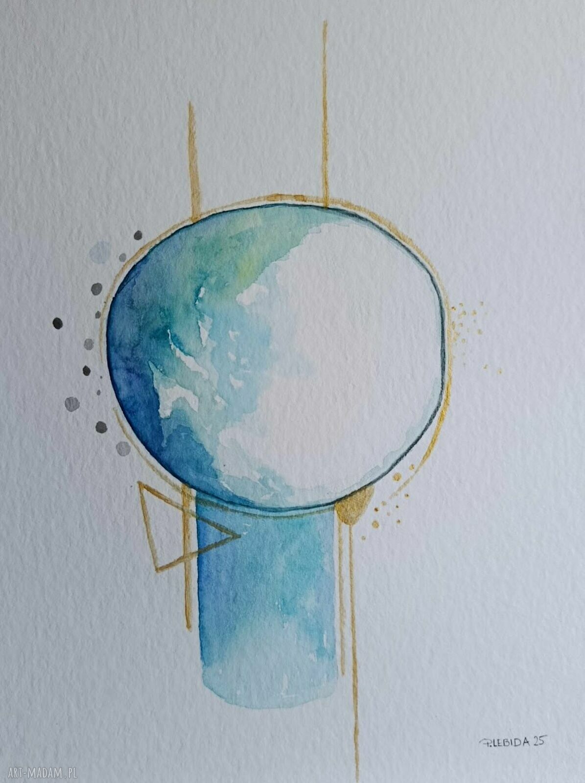 Abstrakcja - akwarela 32x24 cm od Pauliny Lebidy (oryginał)
