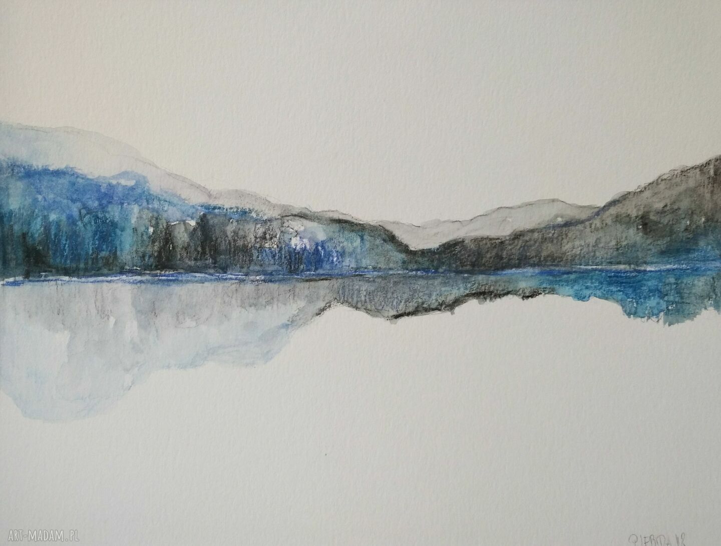 Abstrakcja w akwareli 28,2x21 cm - obraz ręcznie malowany