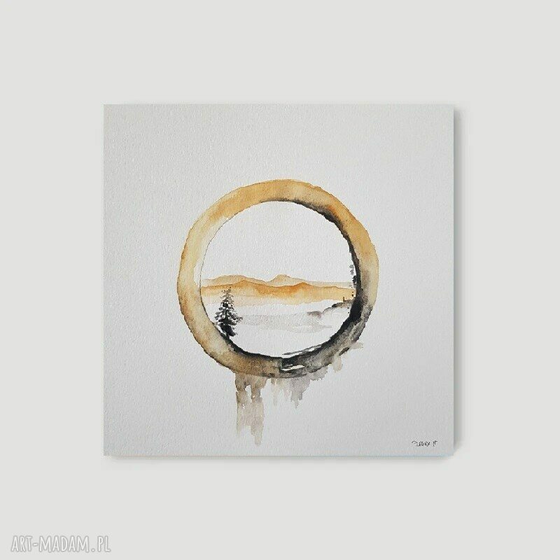 Abstrakcja - akwarela 25x25 cm na papierze Rembrandt (sygnowana)
