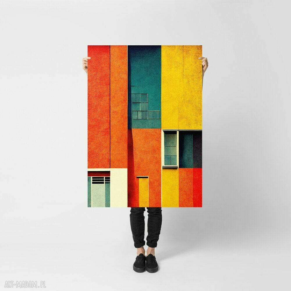 Abstrakcja Budynki - plakat 50x70 cm
