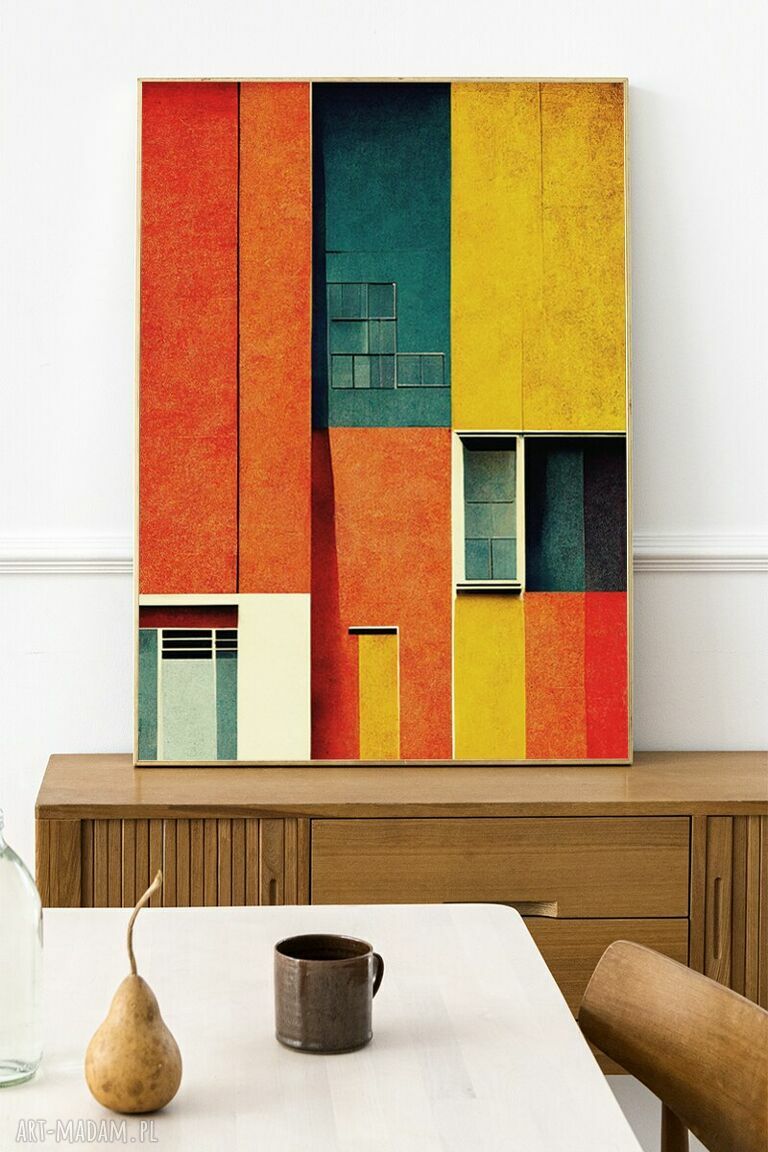 Abstrakcja Budynki - plakat 40x50 cm do sypialni i salonu