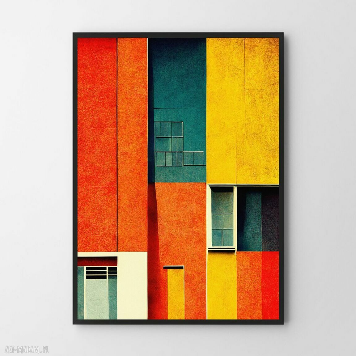 Abstrakcja Budynki - plakat 50x70 cm