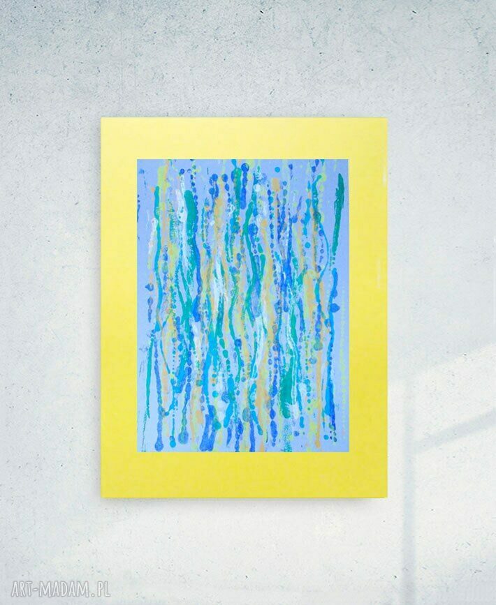 Oryginalna abstrakcja 30x40 do sypialni - nowoczesna grafika ręcznie malowana