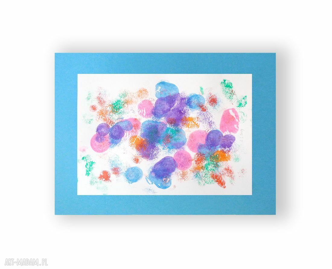 Abstrakcja do pokoju 30x40 cm - nowoczesna grafika na ciemnoniebieskim tle