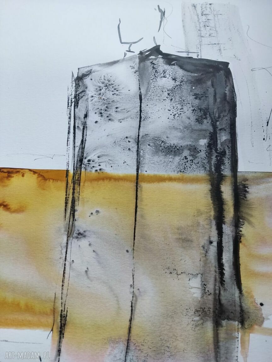 Zestaw 2 nowoczesnych obrazów malowanych ręcznie 50x70 cm na ścianę z charakterem