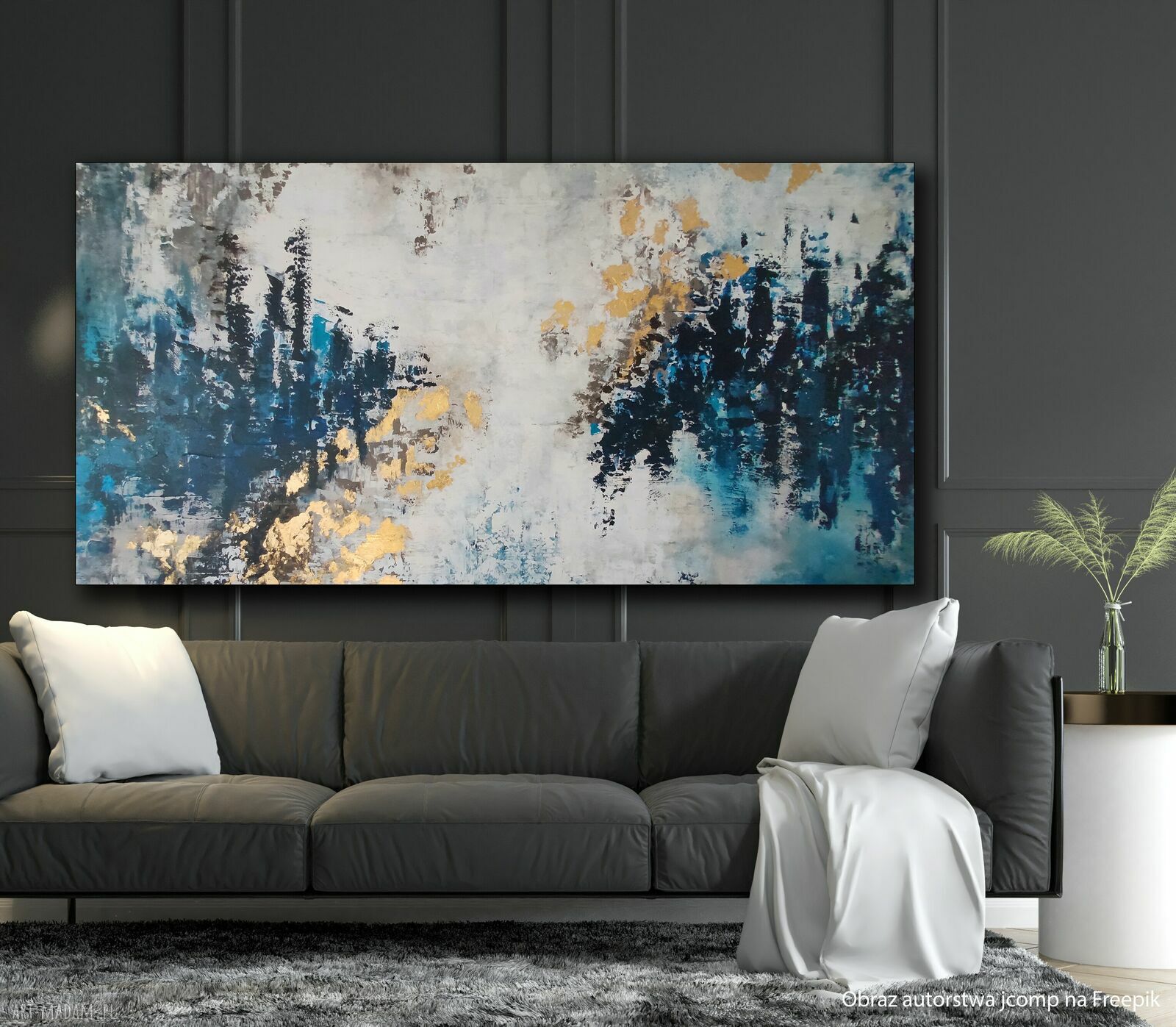 Abstrakcja XXL „Otchłań” - ręcznie malowany obraz strukturalny 100x140
