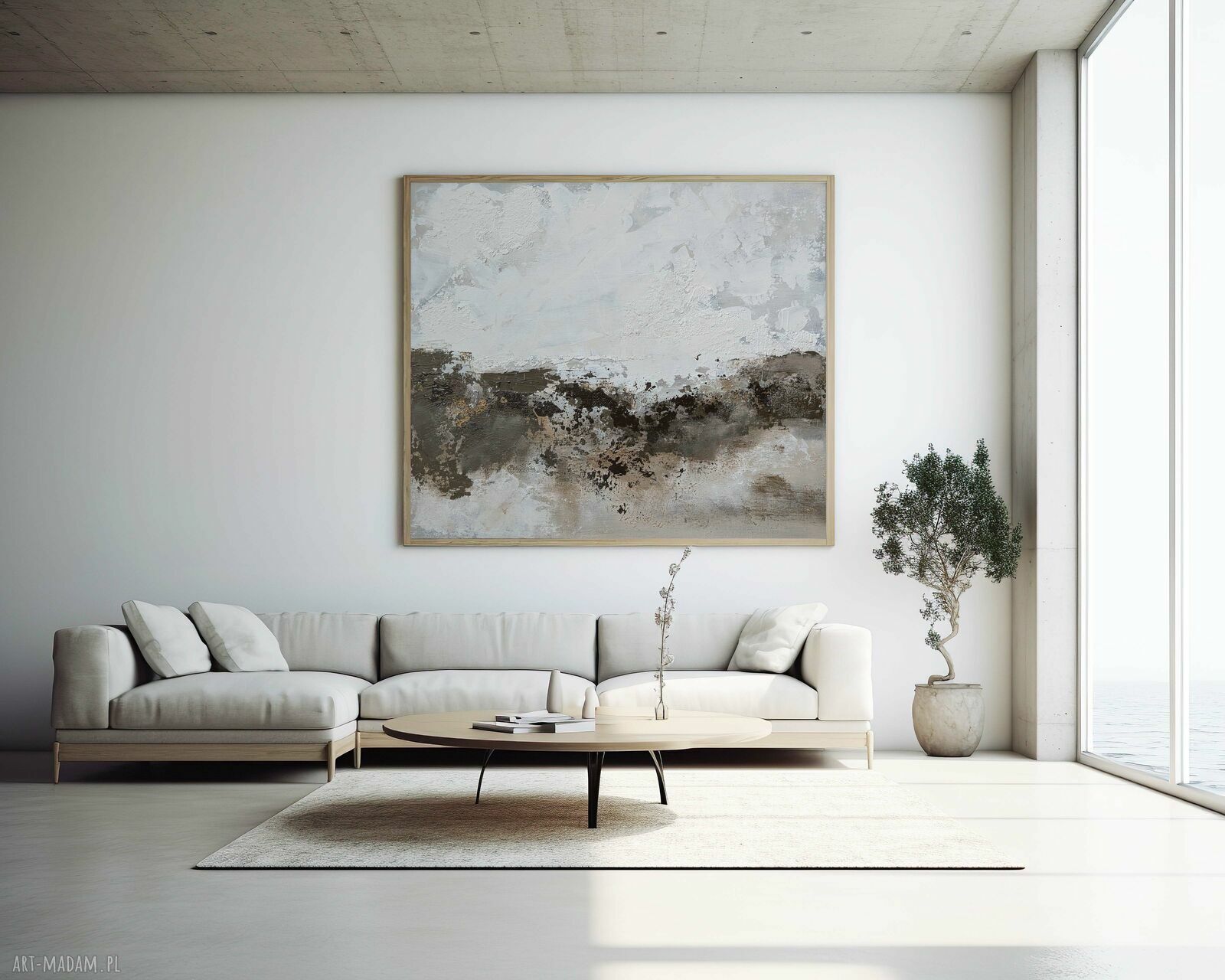 Abstrakcja Echo Ziemi - ręcznie malowany obraz 140x100 cm