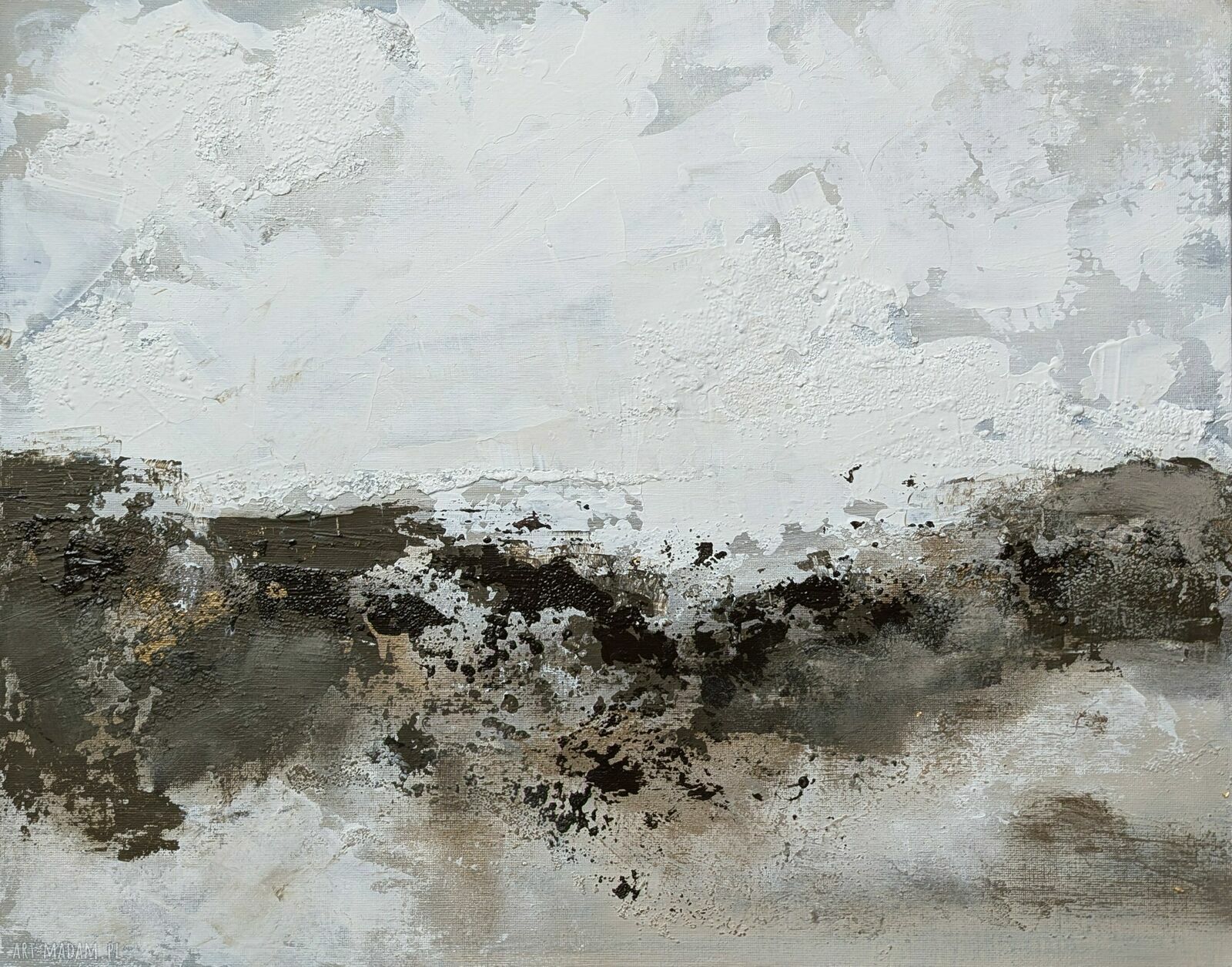 Abstrakcja Echo Ziemi - ręcznie malowany obraz 140x100 cm