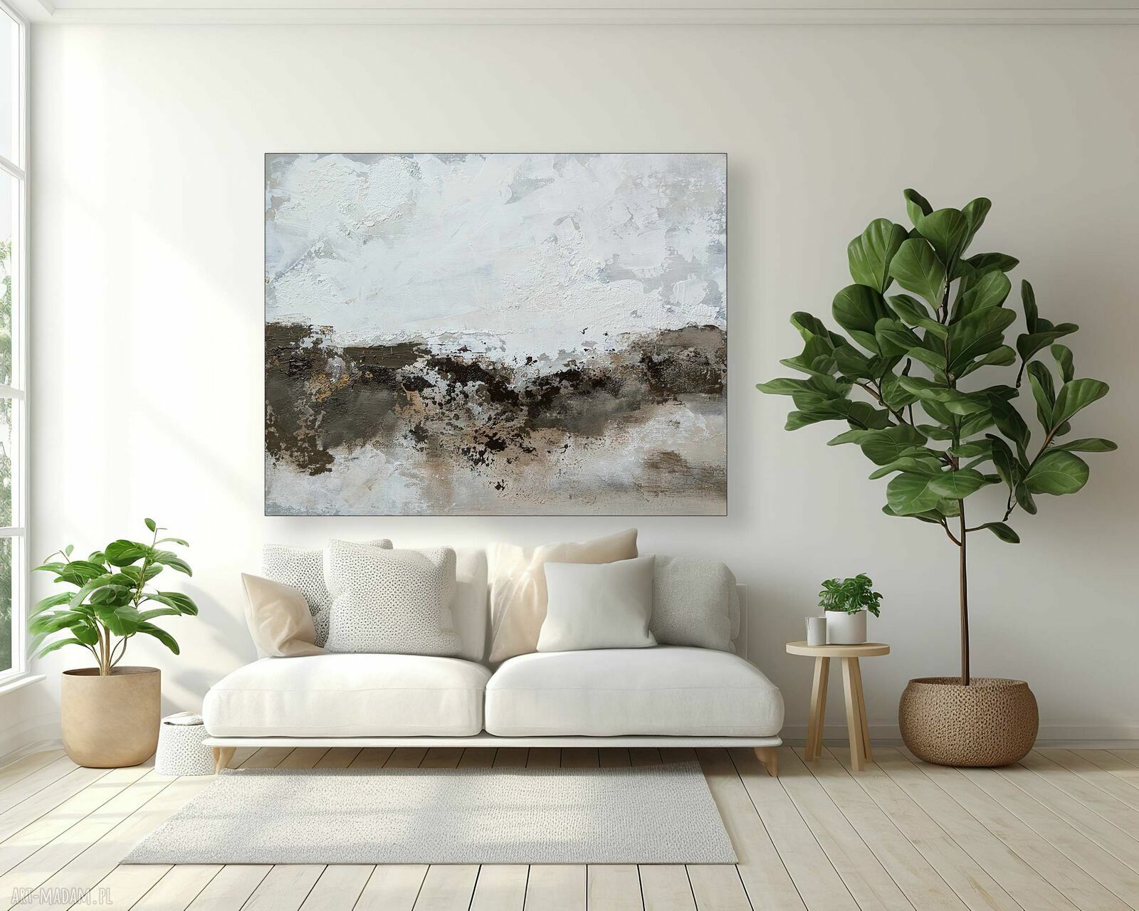 Abstrakcja Echo Ziemi - ręcznie malowany obraz 140x100 cm