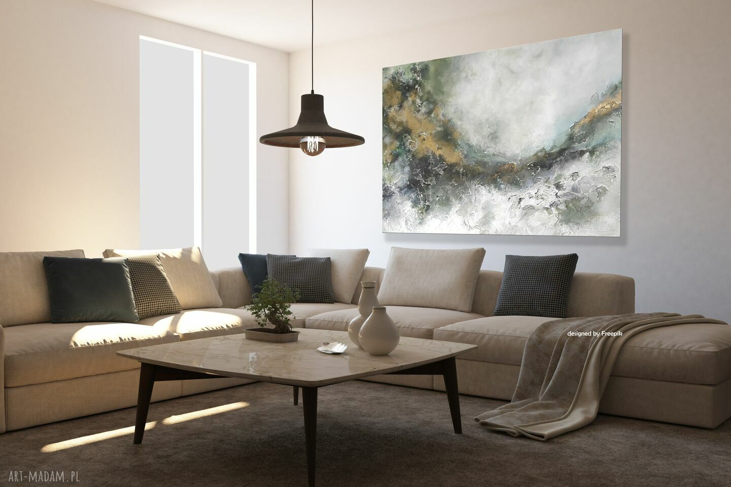ABSTRAKCJA Garden - obraz ręcznie malowany 70x100 cm na płótnie