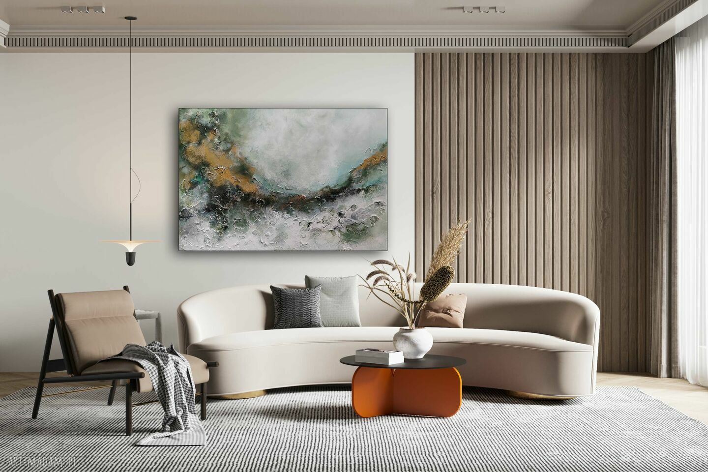ABSTRAKCJA Garden - obraz ręcznie malowany 70x100 cm na płótnie