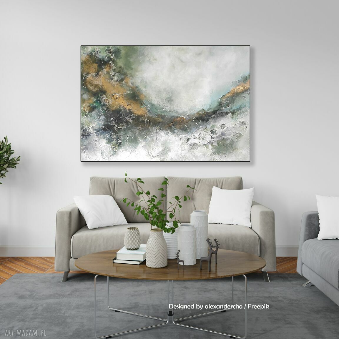 ABSTRAKCJA Garden - obraz ręcznie malowany 70x100 cm na płótnie