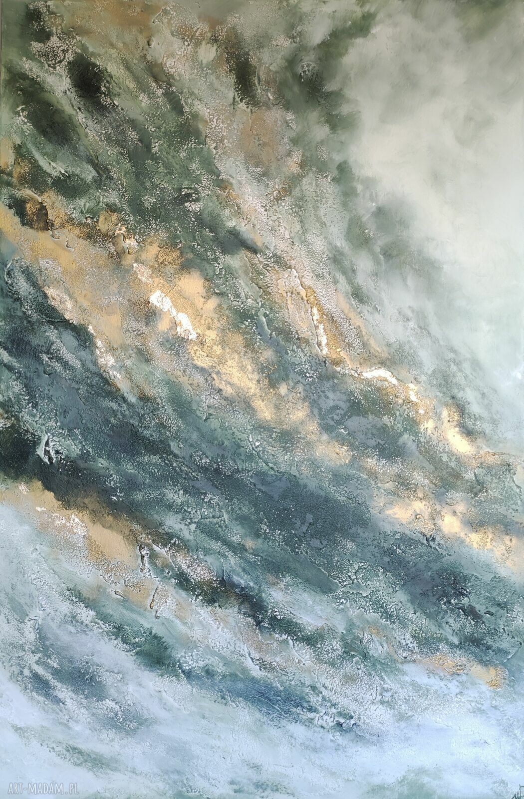 Abstrakcja Garden - obraz strukturalny XXL 100x140 cm (dyptyk)