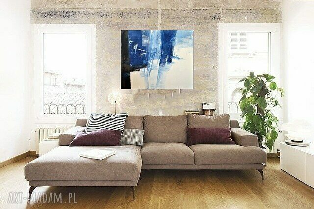 Abstrakcja GBC - nowoczesny obraz ręcznie malowany 100 x 80 cm