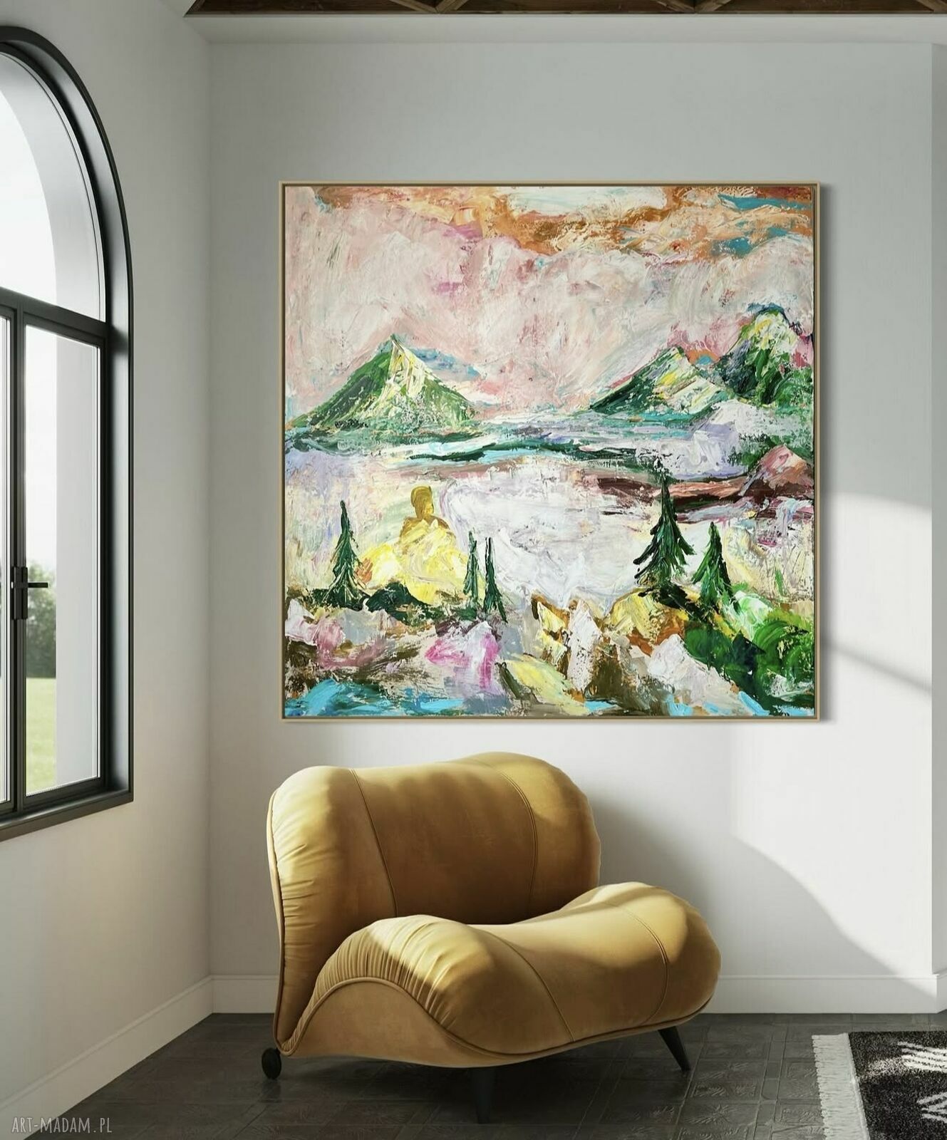 Abstrakcja Gór 80x80 cm - obraz do salonu w nowoczesnym stylu