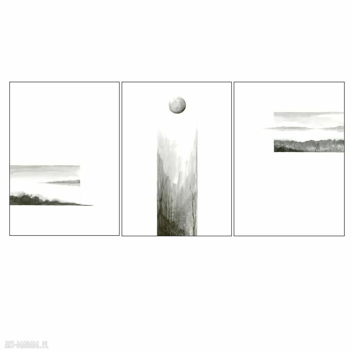 Tryptyk „Natura” - abstrakcja ręcznie malowana 3x70x50 cm